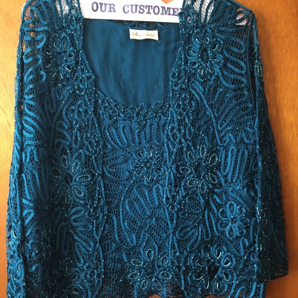 Teal - 3 piece evening wear set